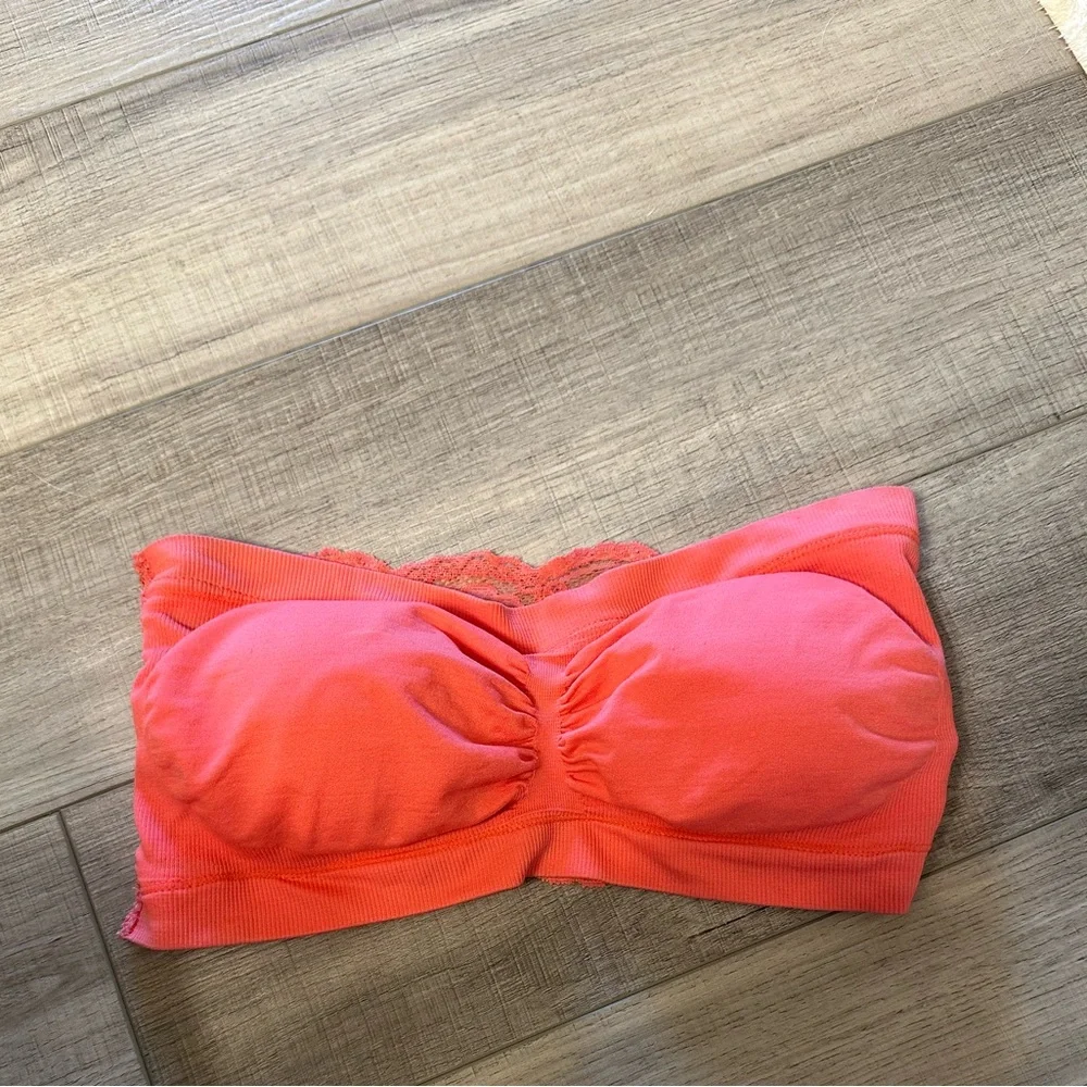 Anemone Vibrant Coral Lace Bandeau in size medium